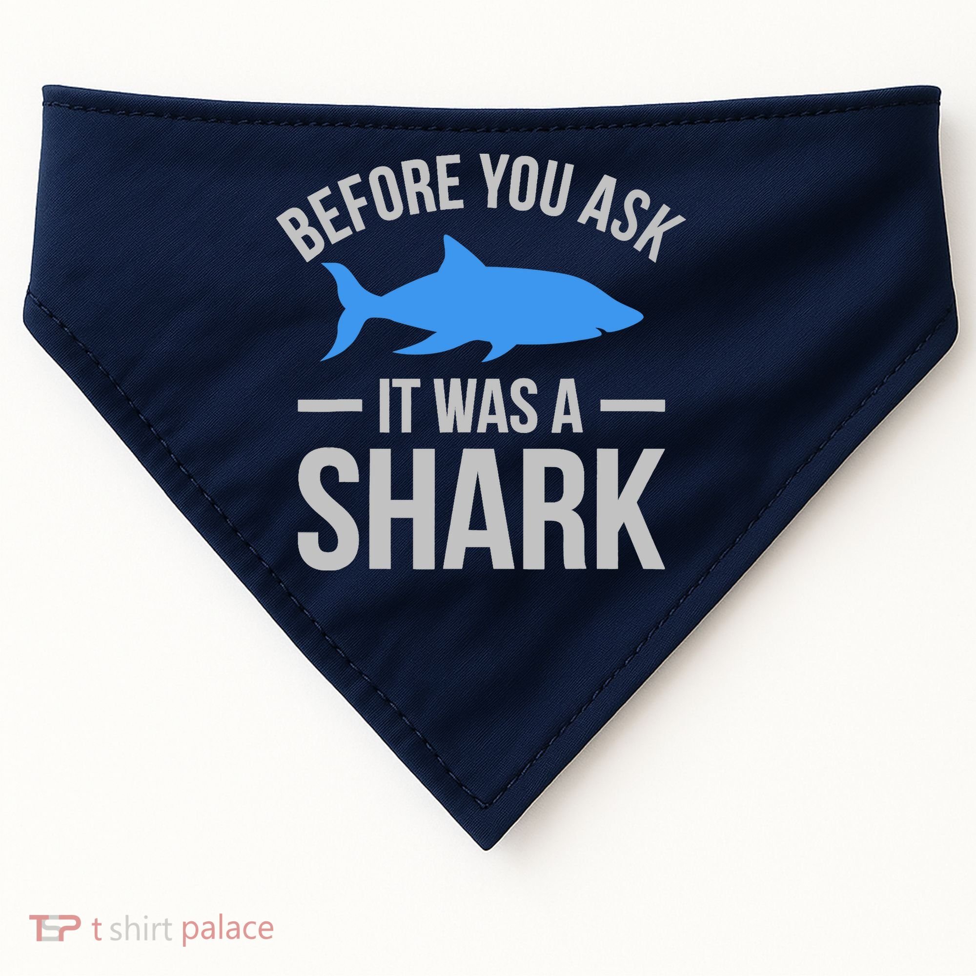 It Was A Shark Funny Amputee Prosthetic Surgery Graphic USA-Made Doggie Bandana