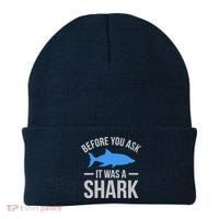 It Was A Shark Funny Amputee Prosthetic Surgery Graphic Beanie thumb 0