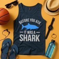It Was A Shark Funny Amputee Prosthetic Surgery Graphic Tank Top thumb 4