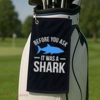It Was A Shark Funny Amputee Prosthetic Surgery Graphic Golf Towel thumb 2