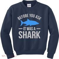 It Was A Shark Funny Amputee Prosthetic Surgery Graphic Kids Sweatshirt thumb 0