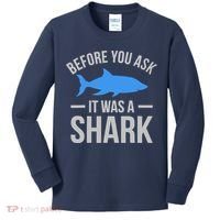 It Was A Shark Funny Amputee Prosthetic Surgery Graphic Kids Long Sleeve Shirt thumb 0
