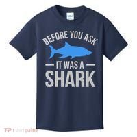 It Was A Shark Funny Amputee Prosthetic Surgery Graphic Kids T-Shirt thumb 0