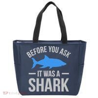 It Was A Shark Funny Amputee Prosthetic Surgery Graphic Tote Bag thumb 0