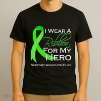 I Wear A Green For My Hero Bone Marrow Awareness T-Shirt thumb 3