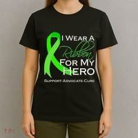 I Wear A Green For My Hero Bone Marrow Awareness T-Shirt thumb 4
