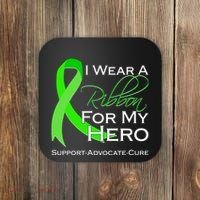 I Wear A Green For My Hero Bone Marrow Awareness Coaster thumb 0