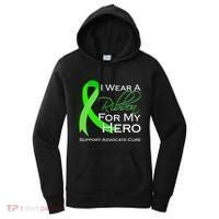I Wear A Green For My Hero Bone Marrow Awareness Women's Hoodie thumb 0