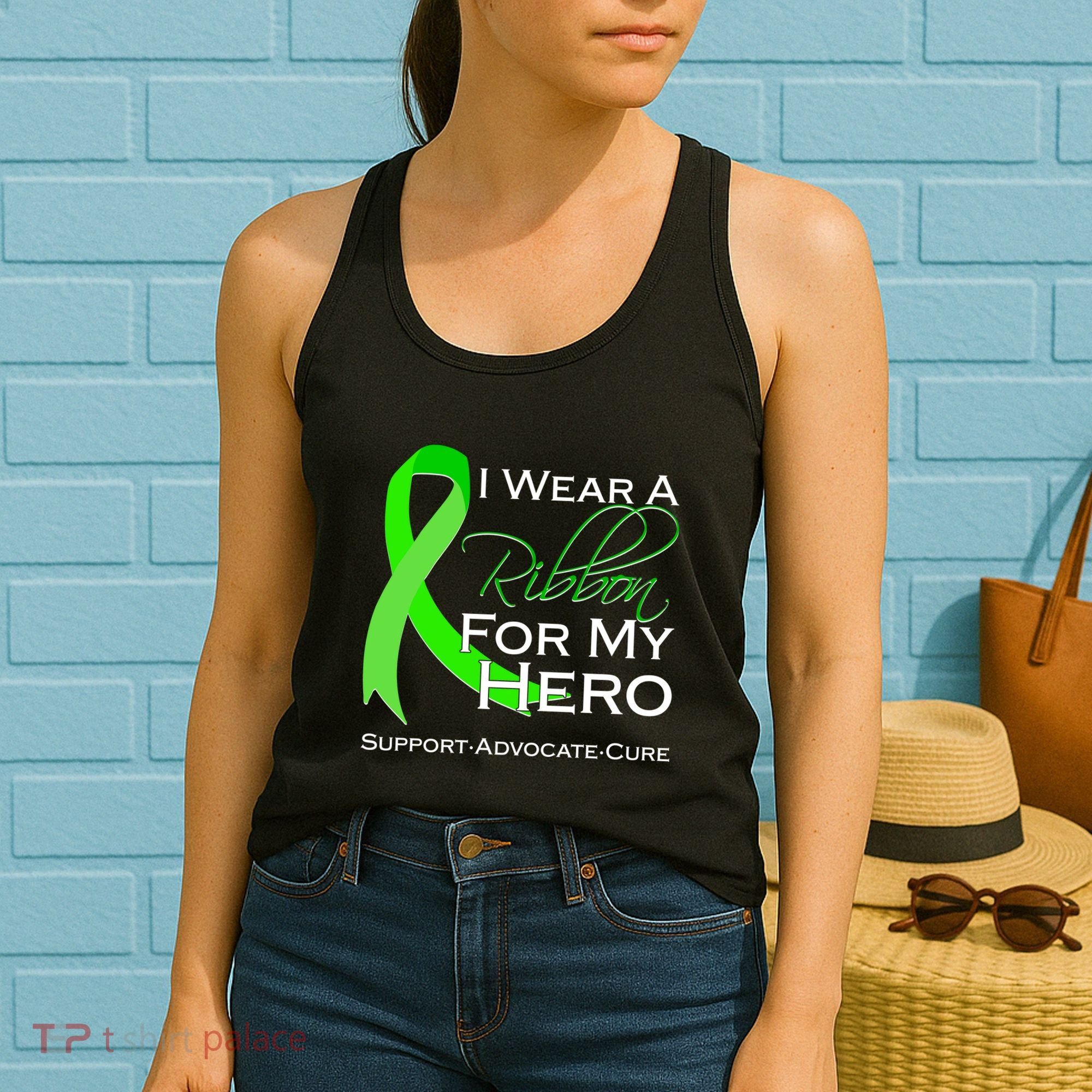 I Wear A Green For My Hero Bone Marrow Awareness Women's Tank Top