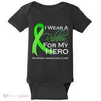 I Wear A Green For My Hero Bone Marrow Awareness Baby Bodysuit thumb 0
