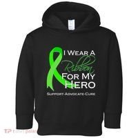 I Wear A Green For My Hero Bone Marrow Awareness Toddler Hoodie thumb 0