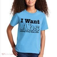 I Want Abs Olutely Every Books Ever Kids T-Shirt thumb 2