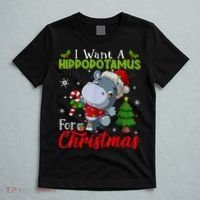 I Want A Hippopotamus For Christmas Xmas Pajama Hippo Lover T-Shirt thumb 5