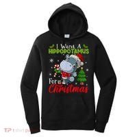 I Want A Hippopotamus For Christmas Xmas Pajama Hippo Lover Women's Hoodie thumb 0