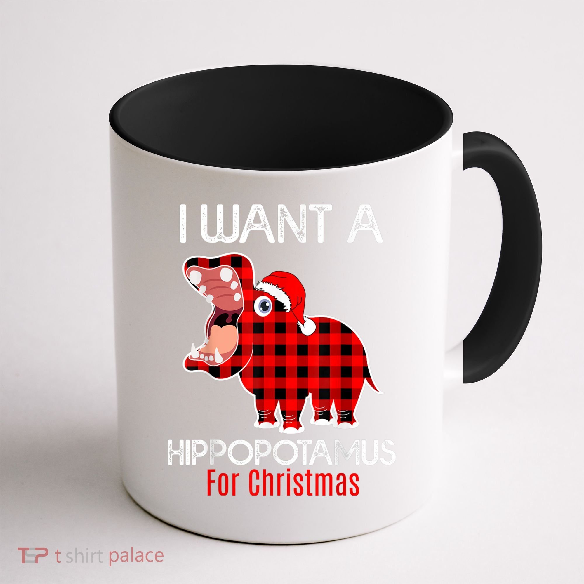 I Want A Hippopotamus For Christmas Plaid Hippo Pajamas Xmas Gift Coffee Mug