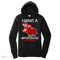 I Want A Hippopotamus For Christmas Plaid Hippo Pajamas Xmas Gift Women's Hoodie thumb 0