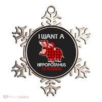I Want A Hippopotamus For Christmas Plaid Hippo Pajamas Xmas Gift Ornament thumb 0