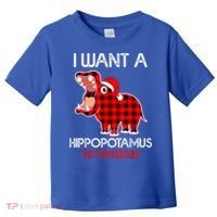 I Want A Hippopotamus For Christmas Plaid Hippo Pajamas Xmas Gift Toddler T-Shirt thumb 0