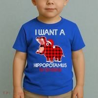 I Want A Hippopotamus For Christmas Plaid Hippo Pajamas Xmas Gift Toddler T-Shirt thumb 2