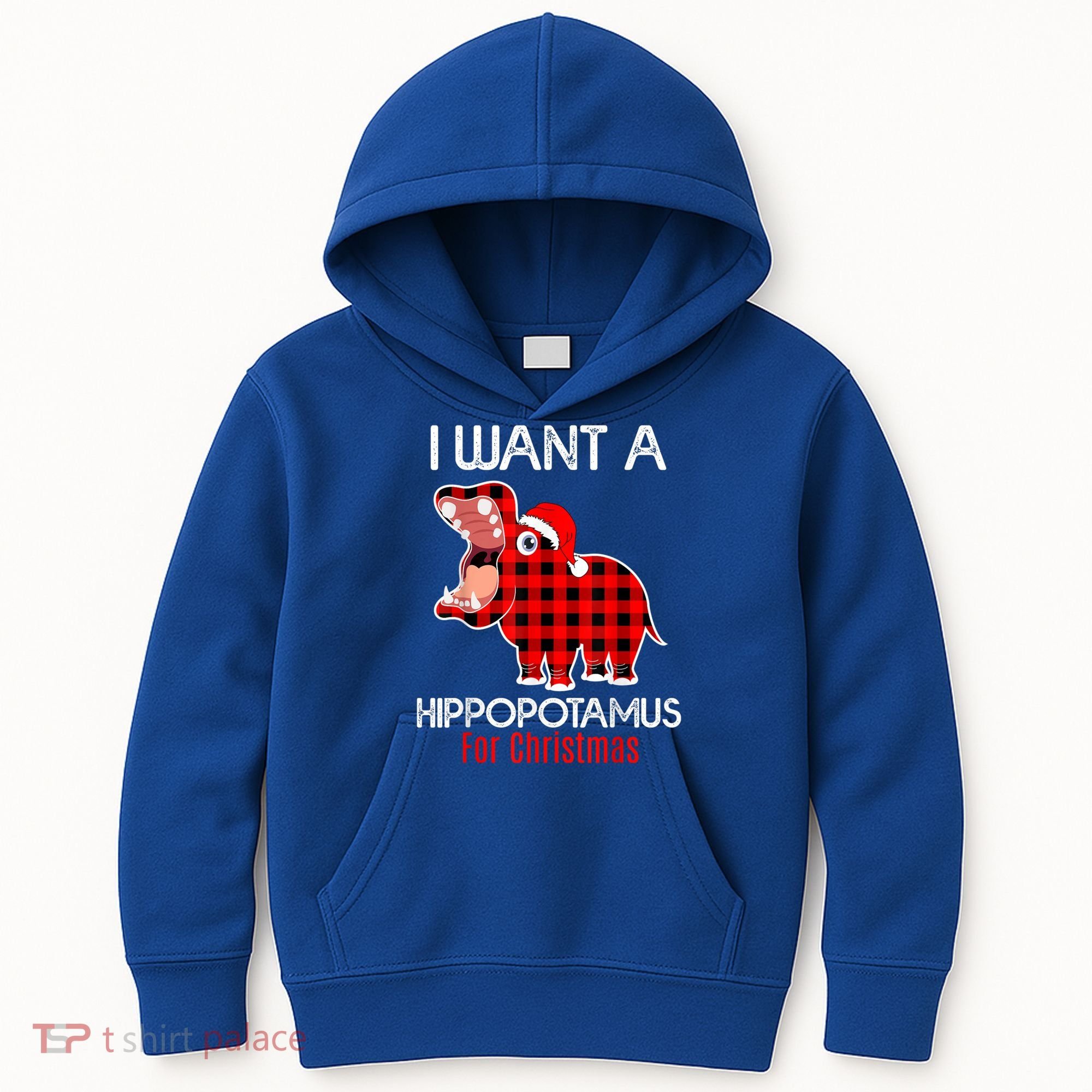 I Want A Hippopotamus For Christmas Plaid Hippo Pajamas Xmas Gift Kids Hoodie