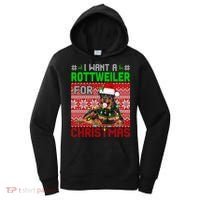 I Want A Rottweiler For Christmas Santa Dog Lover Owner Gift Women's Hoodie thumb 0