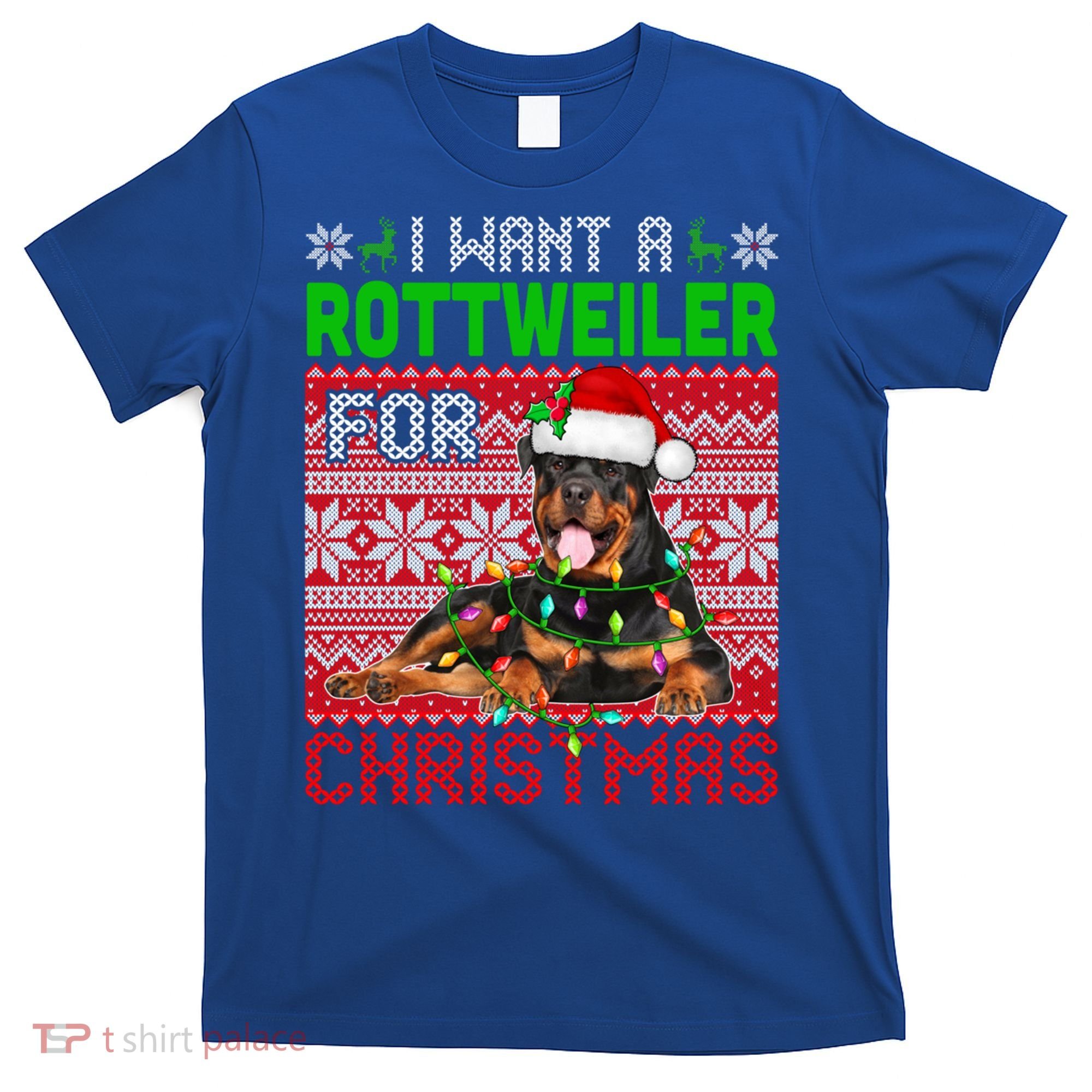 I Want A Rottweiler For Christmas Santa Dog Lover Owner Gift T-Shirt