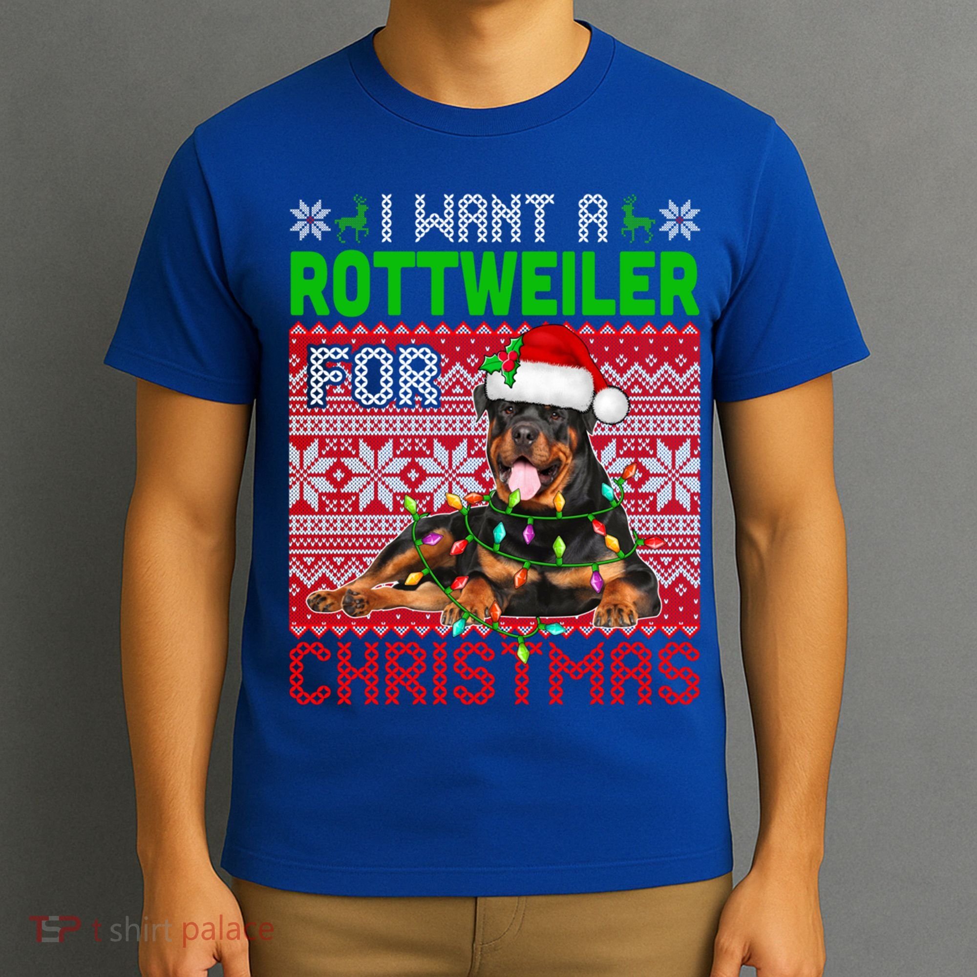 I Want A Rottweiler For Christmas Santa Dog Lover Owner Gift T-Shirt