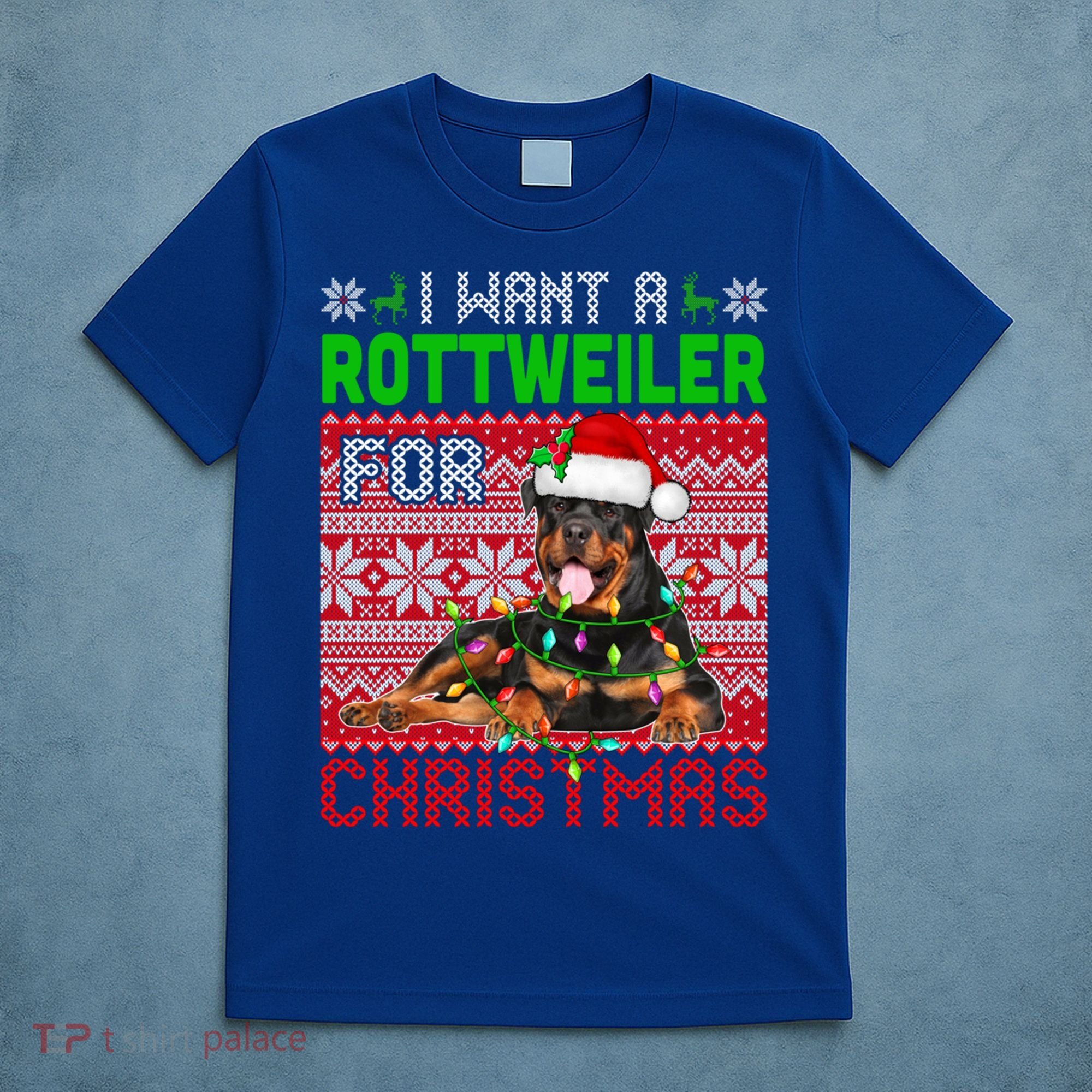 I Want A Rottweiler For Christmas Santa Dog Lover Owner Gift T-Shirt