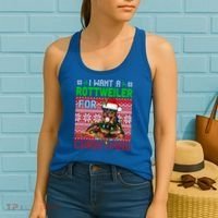 I Want A Rottweiler For Christmas Santa Dog Lover Owner Gift Women's Tank Top thumb 2