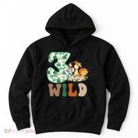 Im Wild And 3 Birthday Safari Jungle Zoo 3rd Bday Three Gift Hoodie thumb 0