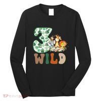 Im Wild And 3 Birthday Safari Jungle Zoo 3rd Bday Three Gift Long Sleeve Shirt thumb 0