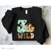 Im Wild And 3 Birthday Safari Jungle Zoo 3rd Bday Three Gift Sweatshirt thumb 2