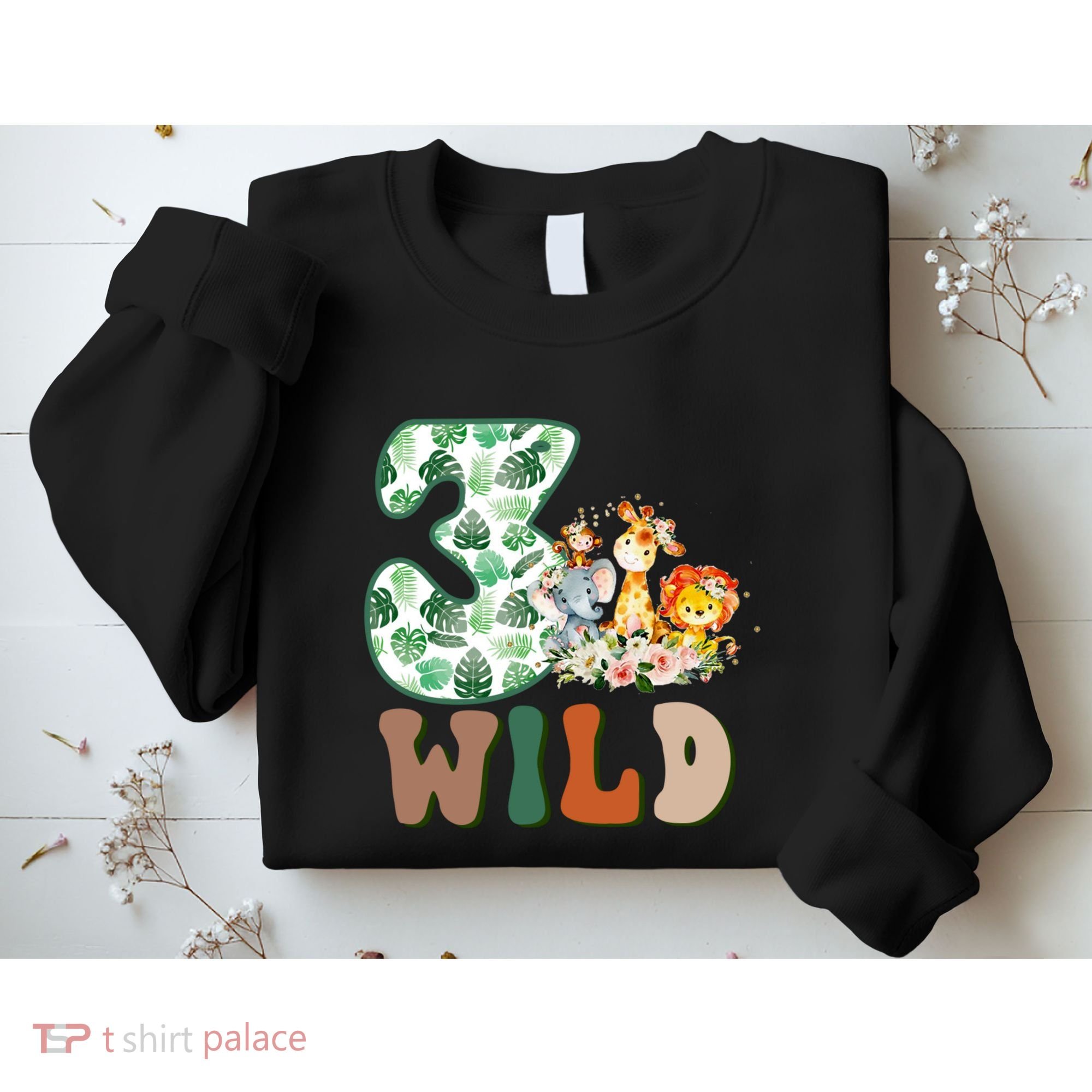Im Wild And 3 Birthday Safari Jungle Zoo 3rd Bday Three Gift Sweatshirt