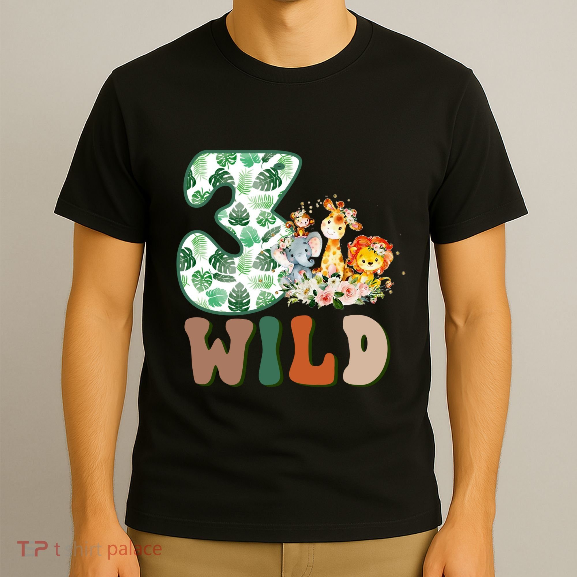 Im Wild And 3 Birthday Safari Jungle Zoo 3rd Bday Three Gift T-Shirt