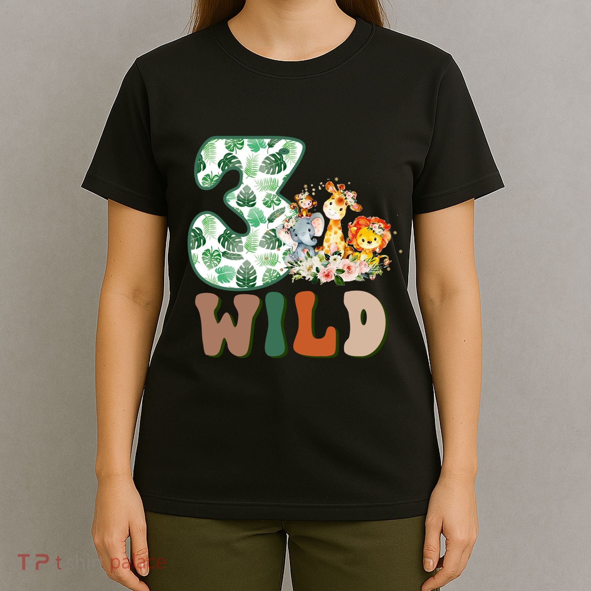 Im Wild And 3 Birthday Safari Jungle Zoo 3rd Bday Three Gift T-Shirt