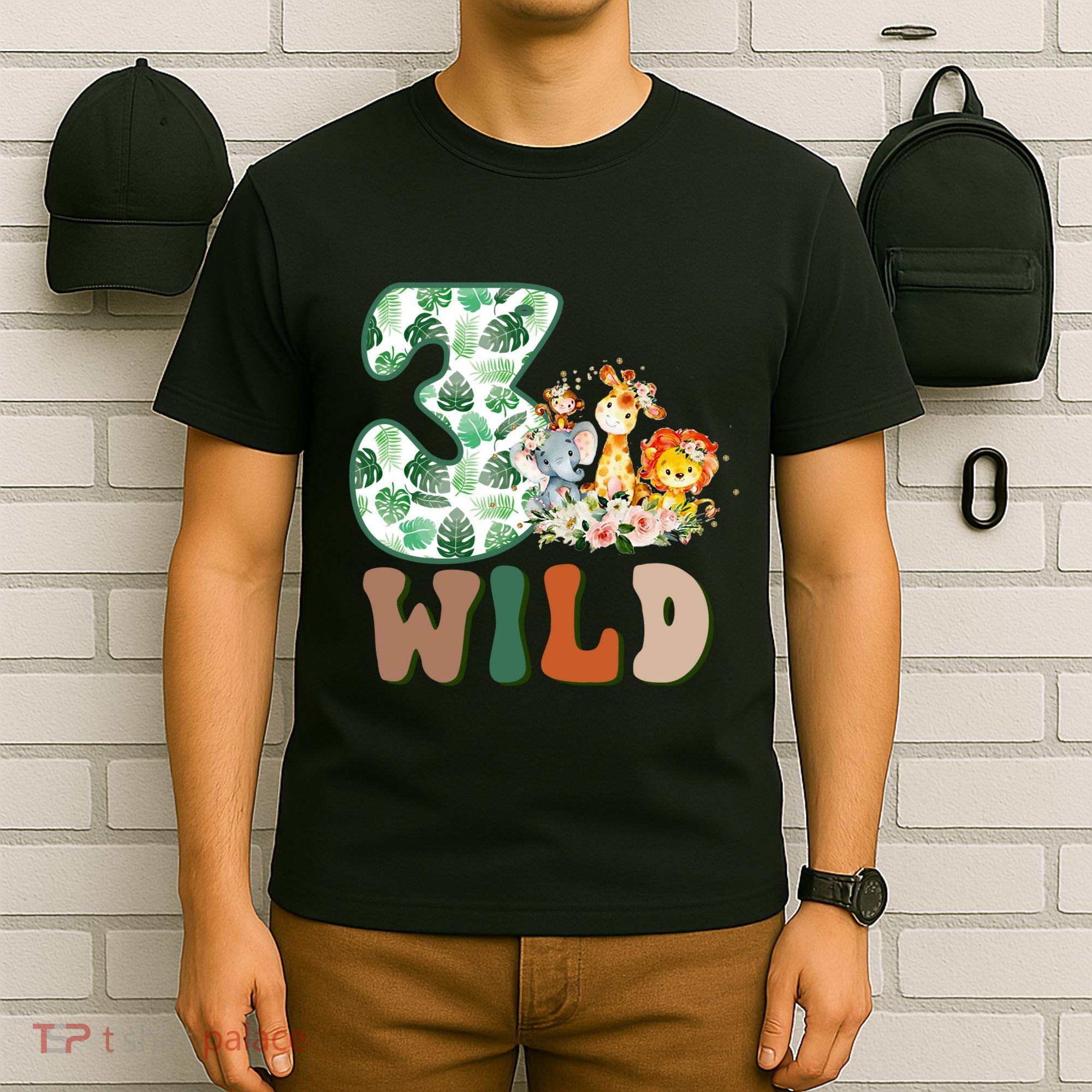 Im Wild And 3 Birthday Safari Jungle Zoo 3rd Bday Three Gift T-Shirt