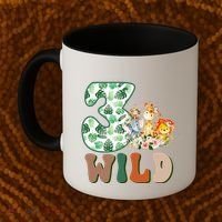 Im Wild And 3 Birthday Safari Jungle Zoo 3rd Bday Three Gift Coffee Mug thumb 2