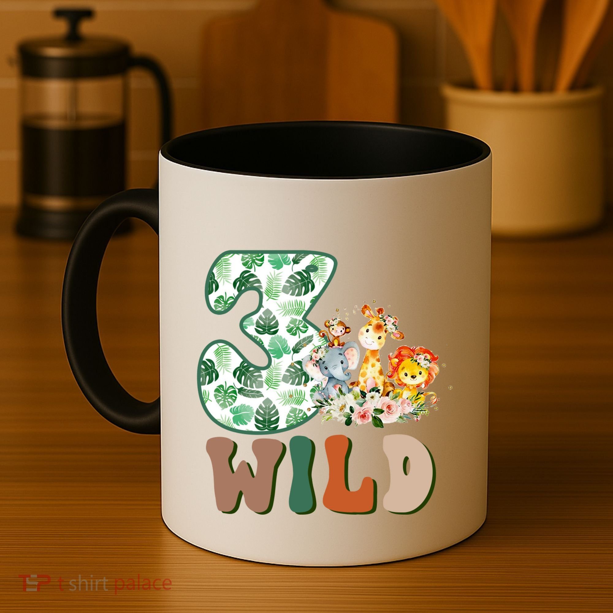 Im Wild And 3 Birthday Safari Jungle Zoo 3rd Bday Three Gift Coffee Mug