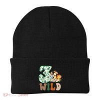 Im Wild And 3 Birthday Safari Jungle Zoo 3rd Bday Three Gift Beanie thumb 0