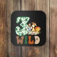 Im Wild And 3 Birthday Safari Jungle Zoo 3rd Bday Three Gift Coaster thumb 0