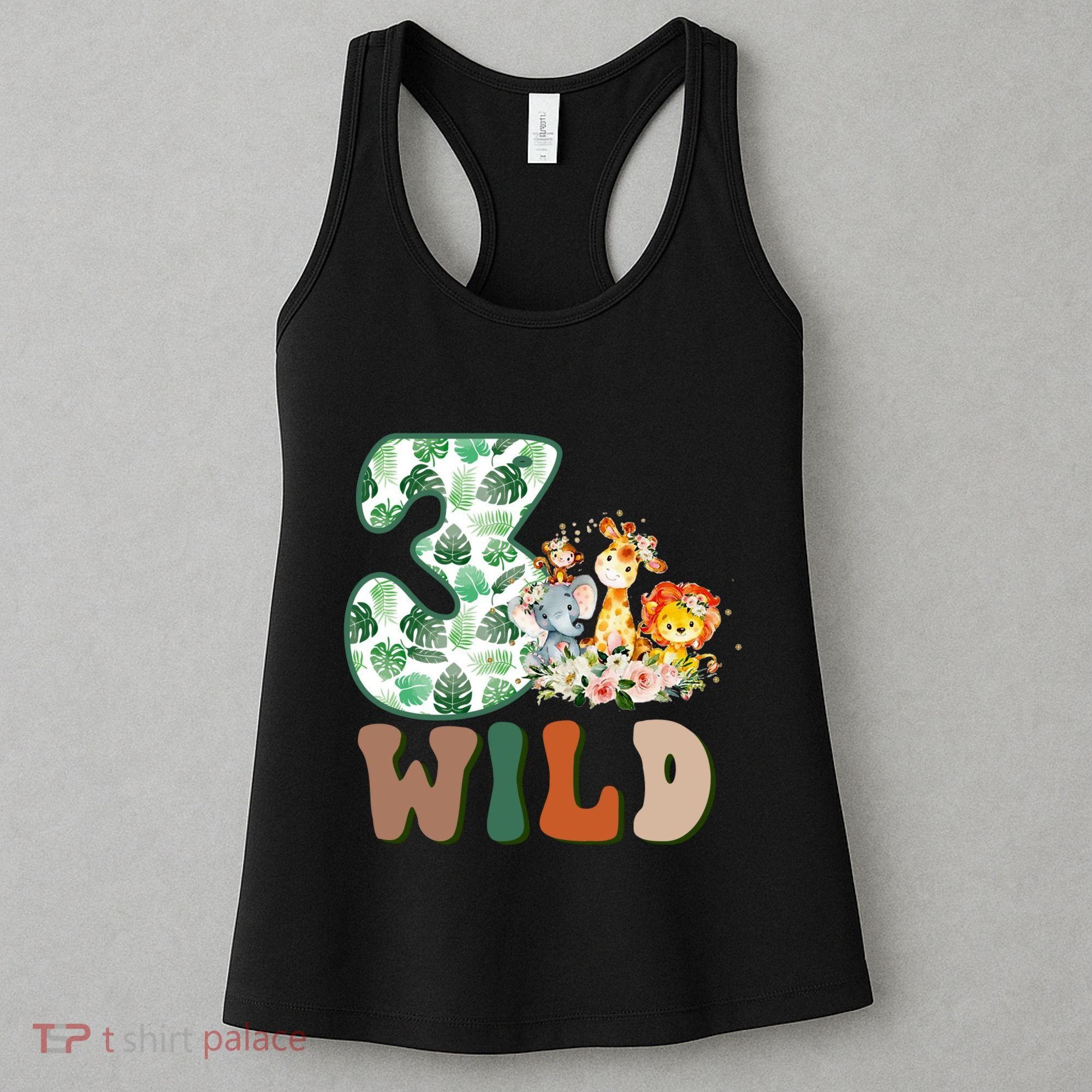 Im Wild And 3 Birthday Safari Jungle Zoo 3rd Bday Three Gift Women's Tank Top