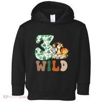 Im Wild And 3 Birthday Safari Jungle Zoo 3rd Bday Three Gift Toddler Hoodie thumb 0