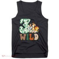 Im Wild And 3 Birthday Safari Jungle Zoo 3rd Bday Three Gift Tank Top thumb 0