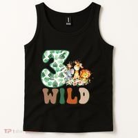 Im Wild And 3 Birthday Safari Jungle Zoo 3rd Bday Three Gift Tank Top thumb 2