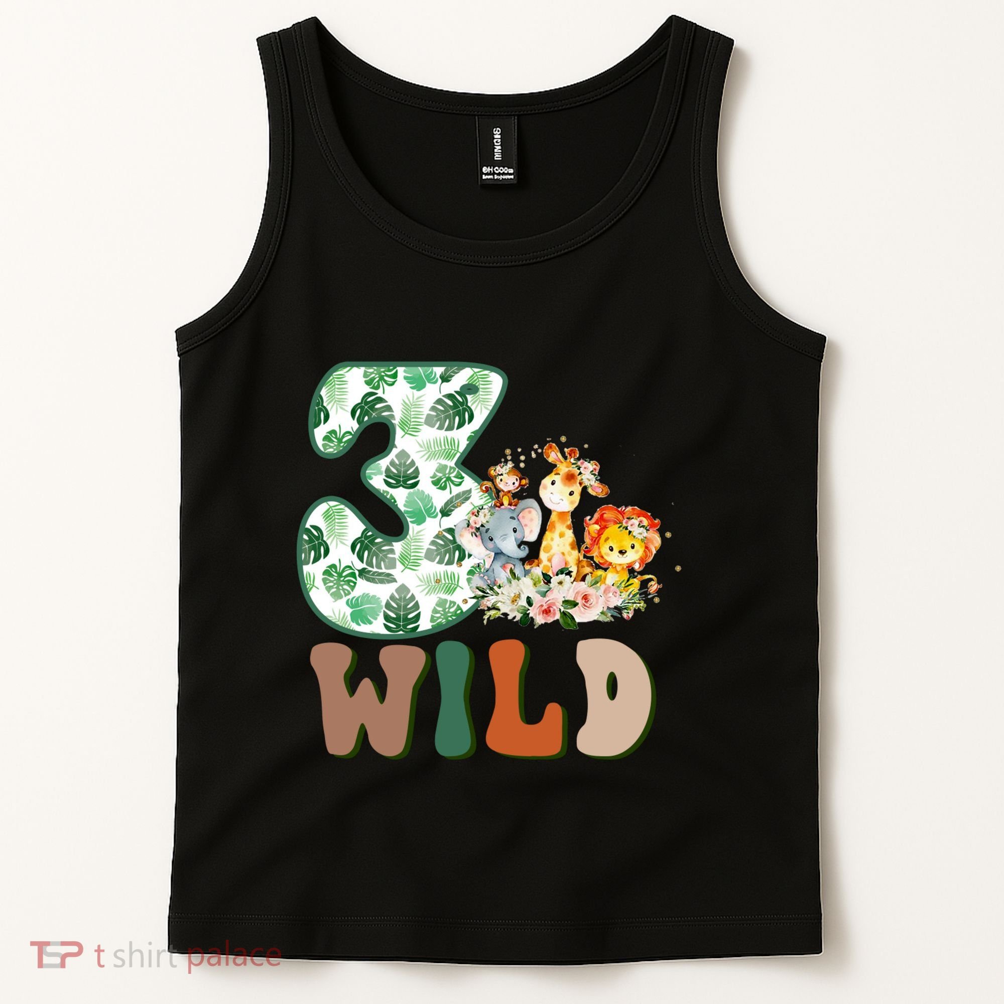 Im Wild And 3 Birthday Safari Jungle Zoo 3rd Bday Three Gift Tank Top