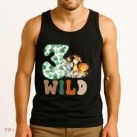 Im Wild And 3 Birthday Safari Jungle Zoo 3rd Bday Three Gift Tank Top thumb 3