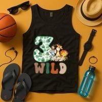 Im Wild And 3 Birthday Safari Jungle Zoo 3rd Bday Three Gift Tank Top thumb 4