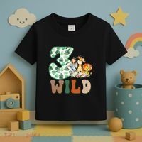 Im Wild And 3 Birthday Safari Jungle Zoo 3rd Bday Three Gift Toddler T-Shirt thumb 3