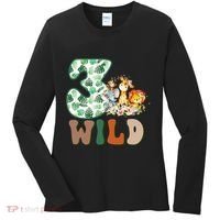 Im Wild And 3 Birthday Safari Jungle Zoo 3rd Bday Three Gift Women's Long Sleeve Shirt thumb 0