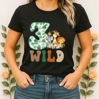 Im Wild And 3 Birthday Safari Jungle Zoo 3rd Bday Three Gift Women's T-Shirt thumb 2